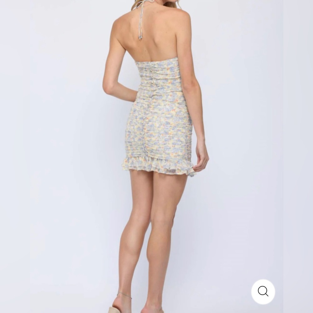 Floral Ruched Mini Dress Small - Picture 3 of 8